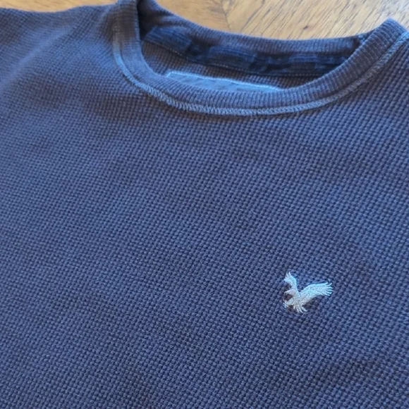 Men's American Eagle Outfitters Brown Waffle knit Long Sleeve Tee - Picture 4 of 7